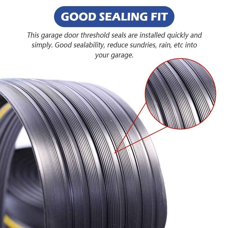ToLanbbt 10Ft/3M Universal Garage Door Rubber Threshold Strip, Weatherproof Seal Strip DIY Weather Stripping Replacement, Not Include Adhesive/Sealant (Black-Yellow Line) - Image 3